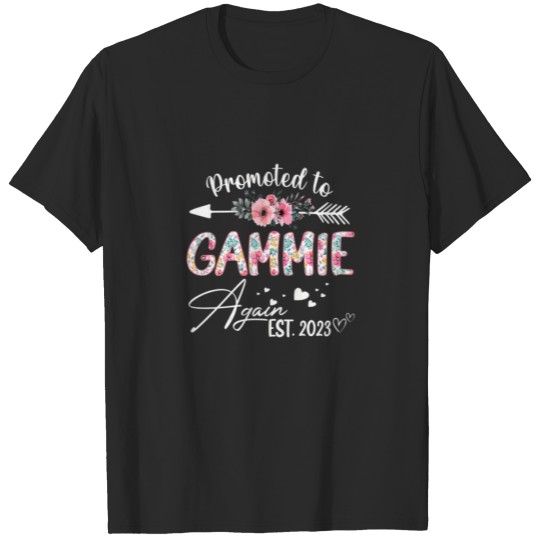 Discover Womens Promoted To Gammie Again 2023 Floral Mother T-shirt