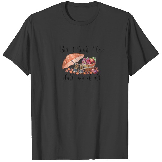 Retro Vintage Fall Leaves I Love Fall Most Of All T-shirt