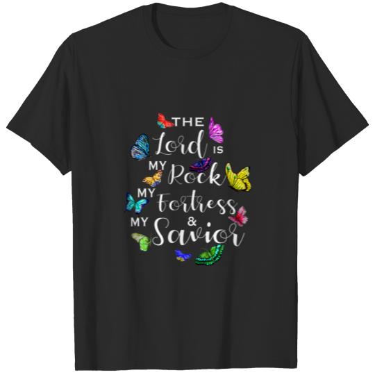 Bible Verse The Lord Is My Rock Butterfly Religiou T-shirt