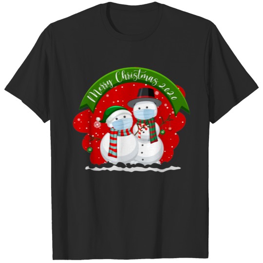 Snowman Face Mask Christmas T-shirt