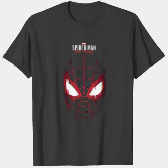 Spider-Man Miles Morales Glitched Mask Graphic T-shirt