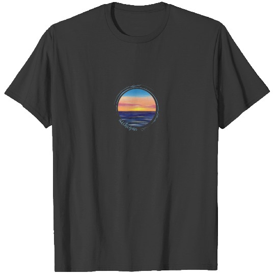 Michigan Summer Sky Michigander Great Lakes Lake V T-shirt