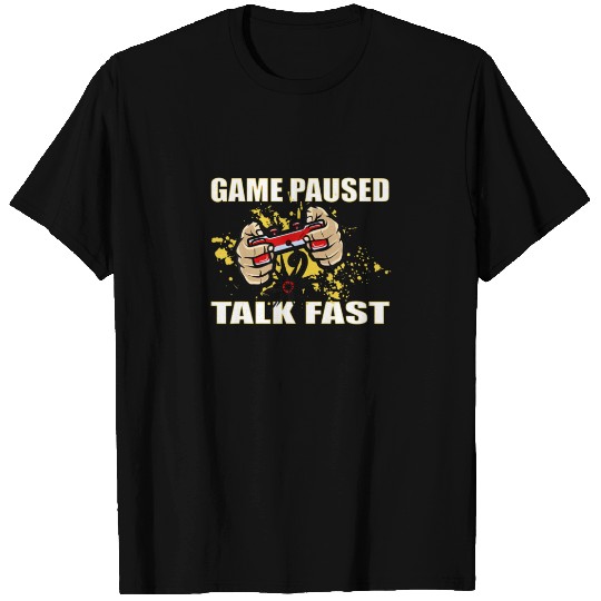 Game Paused Talk Fast Vintage Classic Retro Gamer T-shirt