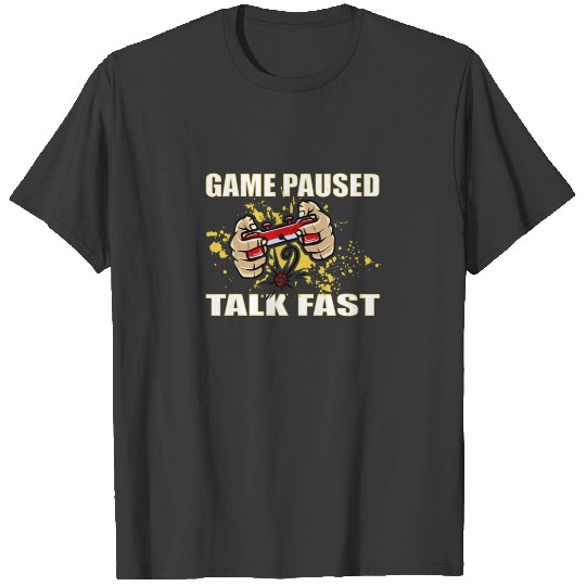 Game Paused Talk Fast Vintage Classic Retro Gamer T-shirt