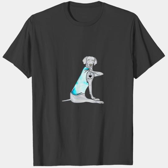 weimaraner Dog Tattoo I Love Mom Mother's Day Gift T-shirt