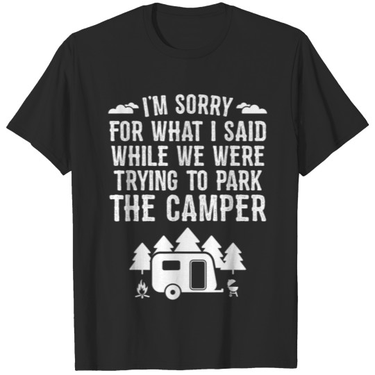 Discover funny camping parking sorry word art T-shirt