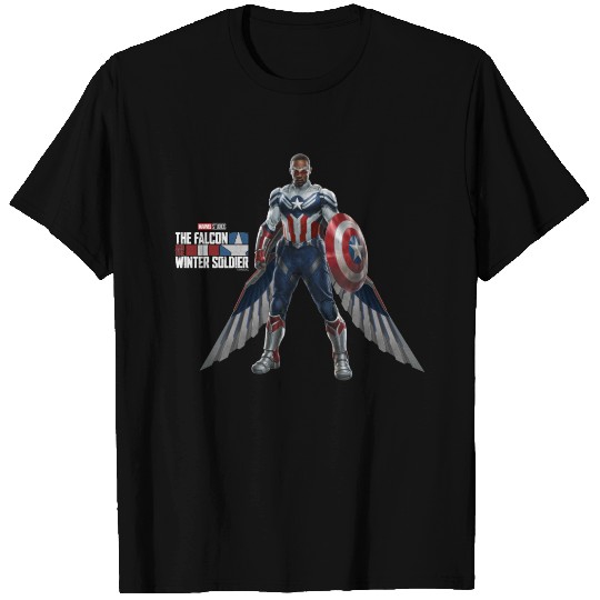 Captain America Holding Shield With Wings Down T-shirt