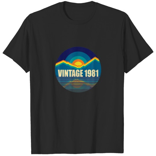 Vintage 1981 Classic Retro Sunset 40Th Birthday T-shirt