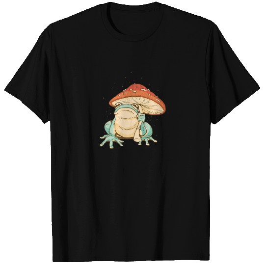 Cute Frog With A Mushroom Umbrella T-shirt
