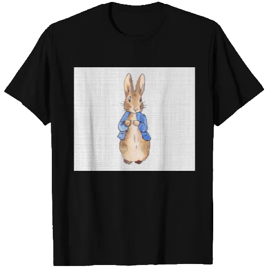 Peter Rabbit Gray Linen Background T-shirt