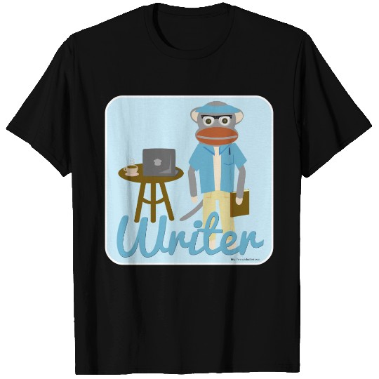 Sock Monkey Author Fun Cartoon Character T-shirt