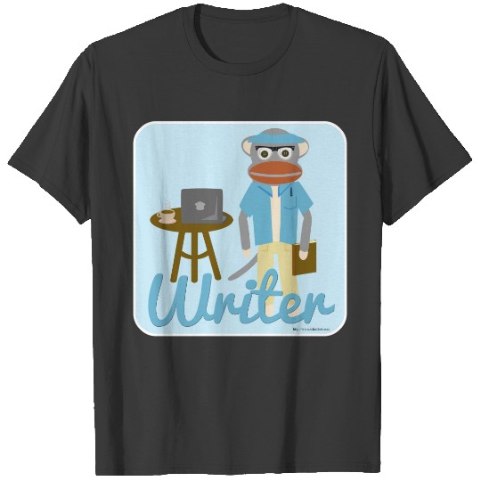 Sock Monkey Author Fun Cartoon Character T-shirt