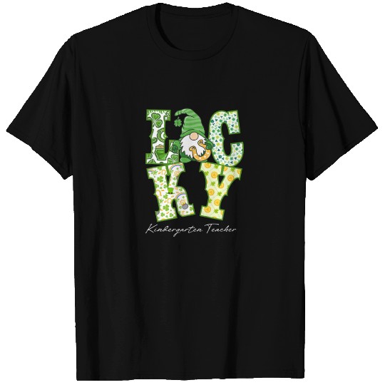 Funny Gnome Luck Kindergarten Teacher St Patricks T-shirt