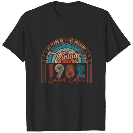 40Th Birthday Gifts Vintage 1982 40 Year Of Being T-shirt
