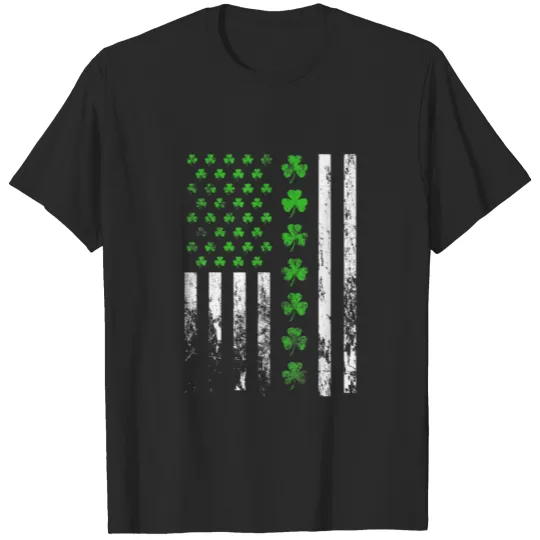 Discover USA American Flag With Shamrocks Happy St Patrick' T-shirt