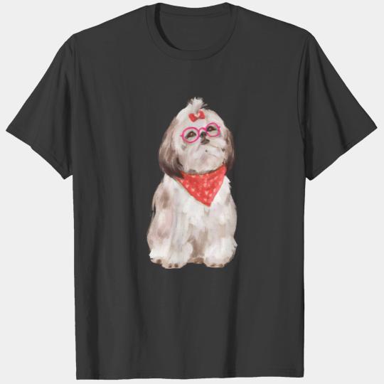 Hand-painted Shih Tzu Puppy Dog T-shirt