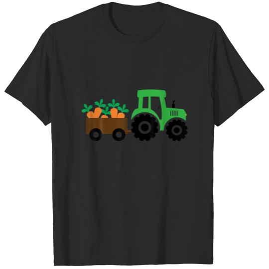 Discover Cute Easter Tractor Hauling Carrots Toddler Holida T-shirt