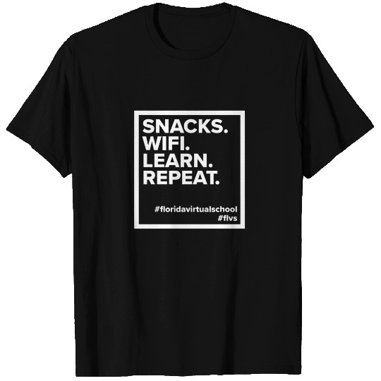 FLVS Snacks. WiFi. Learn. Repeat.  (Royal) T-shirt