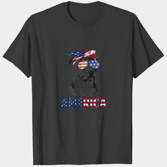 Stafford Bull Terrier American Flag Stafford 4Th O T-shirt