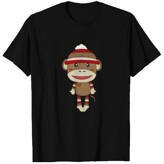 Retro Cute Sock Monkey T-shirt