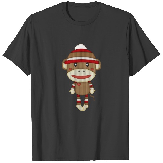 Retro Cute Sock Monkey T-shirt