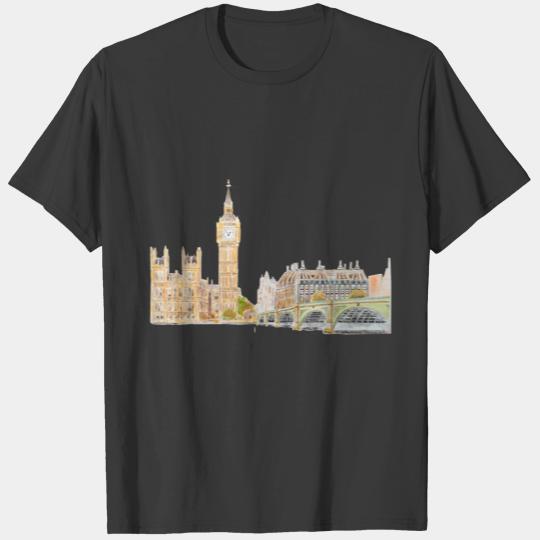 Big Ben and Westminster palace watercolor T-shirt