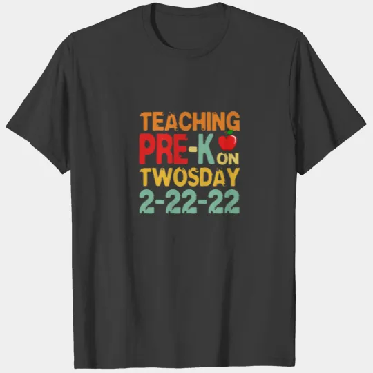 Teaching Pre-K On Twosday 2/22/2022 Cute Math Teac T-shirt