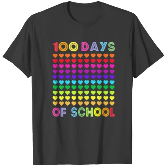 Heart Love 100 Days Of School  Teacher Boy Gi T-shirt