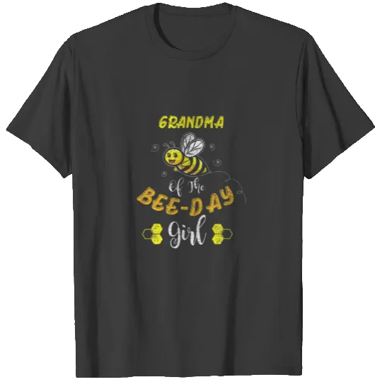 Grandma Of The Bee Day Girl Birthday Vintage T-shirt