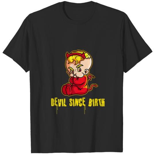Devil Since Birth Halloween Spooky Skull Skeleton T-shirt
