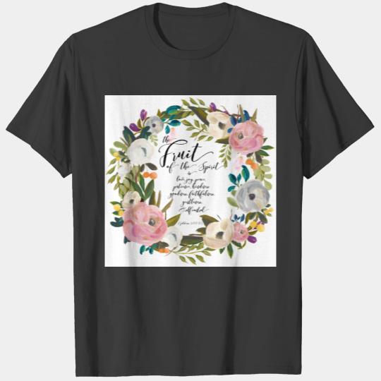 Fruit of the Spirit Floral Watercolor Wreath T-shirt