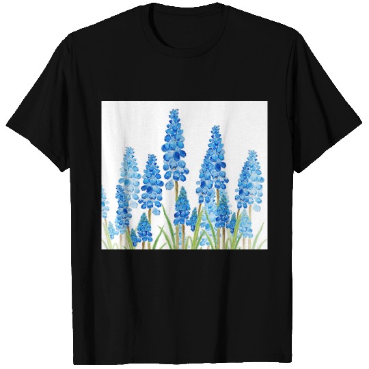 blue grape hyacinth forest polo T-shirt