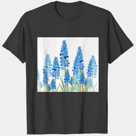 blue grape hyacinth forest polo T-shirt