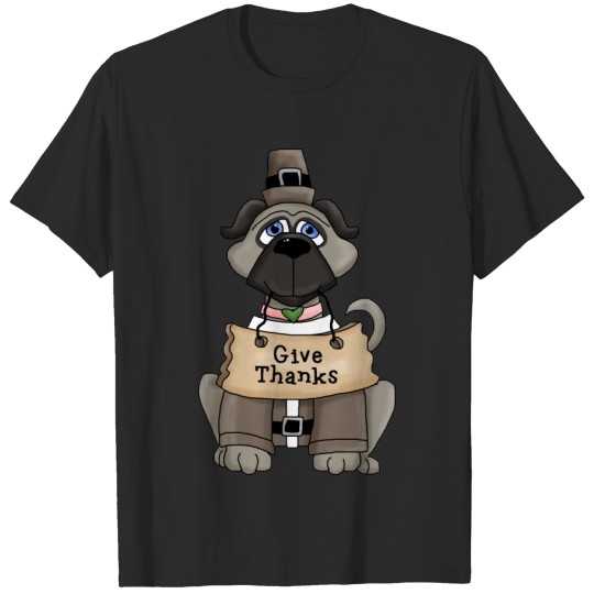 Discover Thanksgiving Pug Dog T-shirt