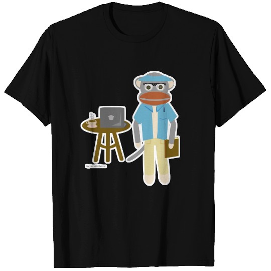 Sock Monkey Writer T-shirt