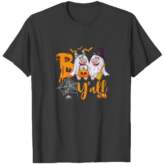 Pig Boo Y'all Halloween Costume Dog Lover Mens Wom T-shirt
