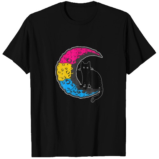 Nonbinary Moon Space Cat LGBT Pride Non-Binary Fla T-shirt