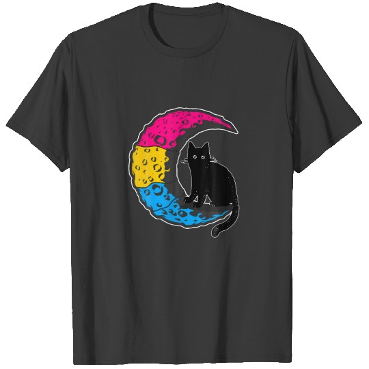Nonbinary Moon Space Cat LGBT Pride Non-Binary Fla T-shirt