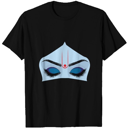 Krishna eyes on blue T-shirt