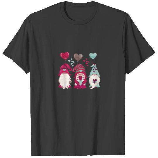 Three Gnomes Holding Hearts Valentines Boys T-shirt