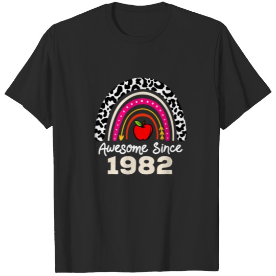 Discover Awesome Since 1982 Born Leopard 40Th Friendship 40 T-shirt