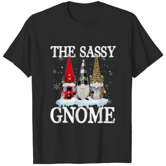 Discover The Sassy Gnome Buffalo Plaid Matching Family Chri T-shirt