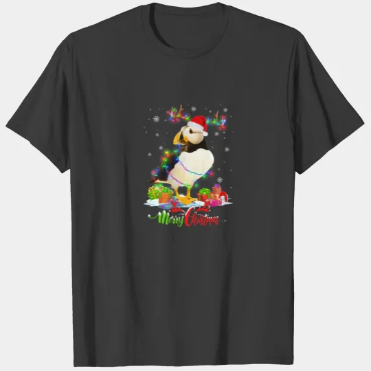 Funny Puffin Bird Animal Merry Christmas Party Fam T-shirt