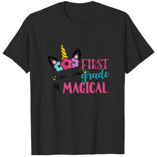 Discover First Grade Unicorn Back to School Girls 1st Grade T-shirt