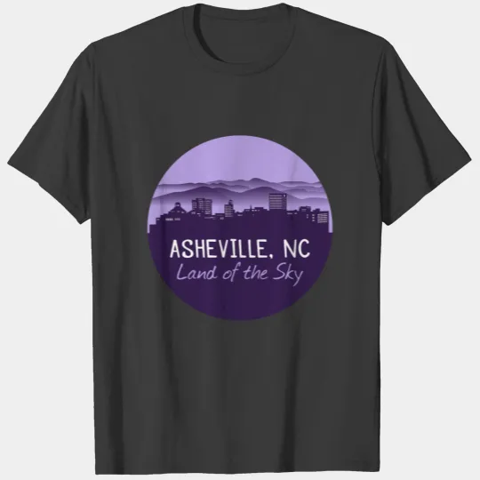 Asheville, NC Cityscape  - Purple T-shirt