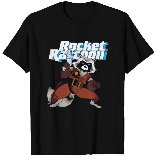 Classic Rocket Raccoon Character Art T-shirt