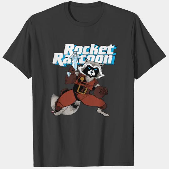Classic Rocket Raccoon Character Art T-shirt