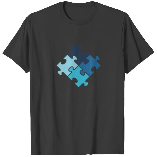Autism Down Syndrome Awareness Blue Puzzle Pieces T-shirt