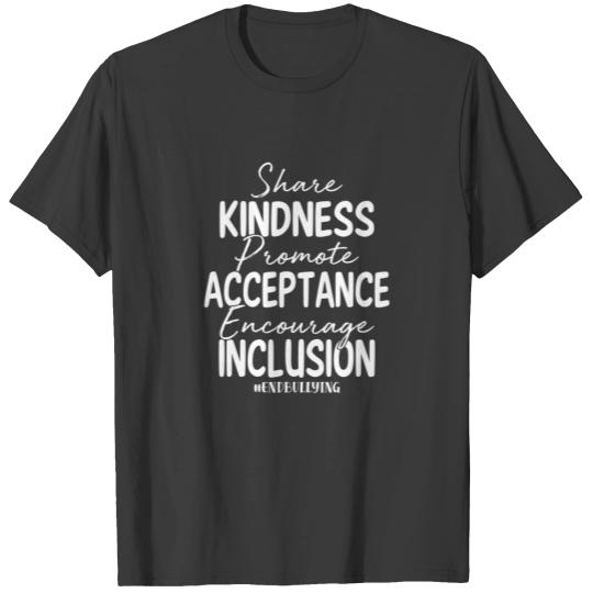 Share Kindness Promote Acceptance Anti Bullying Un T-shirt