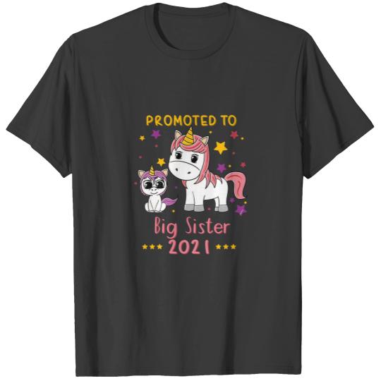 Kids Promoted to big Sister 2021  Cute Unicor T-shirt